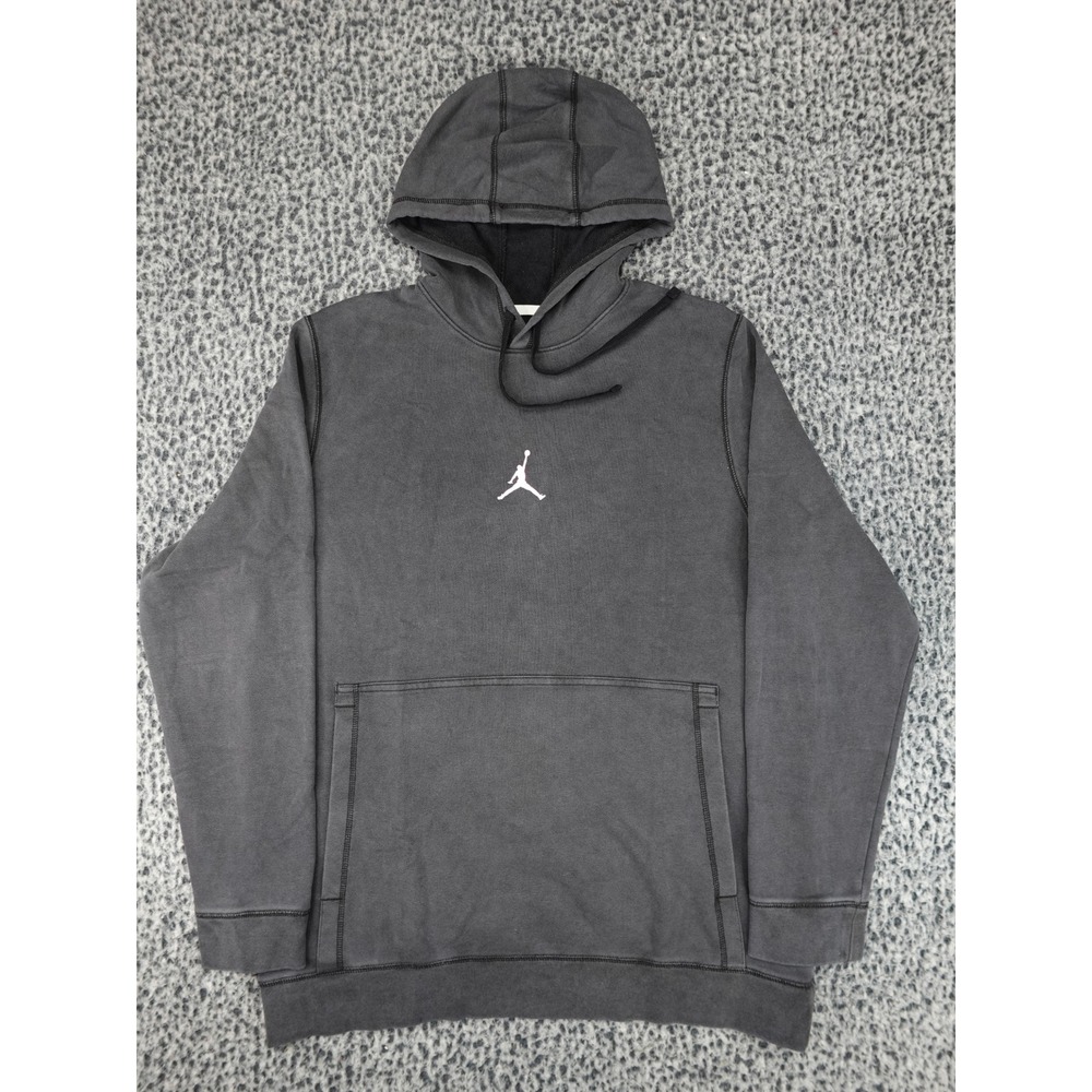 Jordan Essentials Hoodie Mens L Dark Gray DA9860-010 Jumpman Pullover Fleece